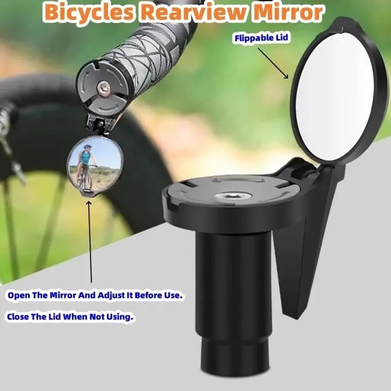 Bicycle 1PC Rear View Convex Mirror Handlebar Drop Bar Mount Acrylic Lens Back Sight Reflector Light Weight