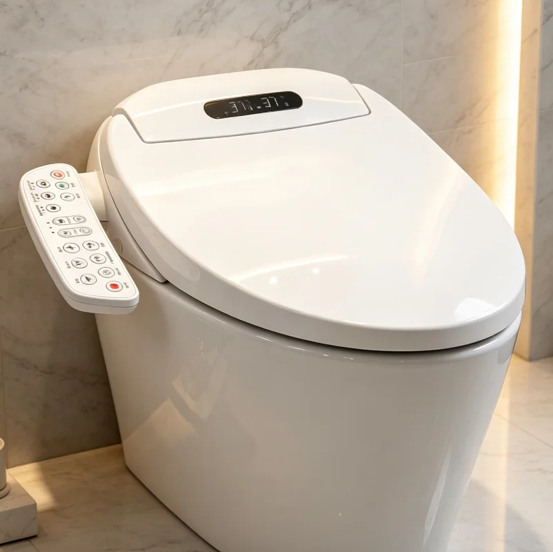 Intelligent Instant Heating Smart Toilet Seat, Electric Heated Seat Cover with Bidet Function, Automatic Bathroom Sanitary