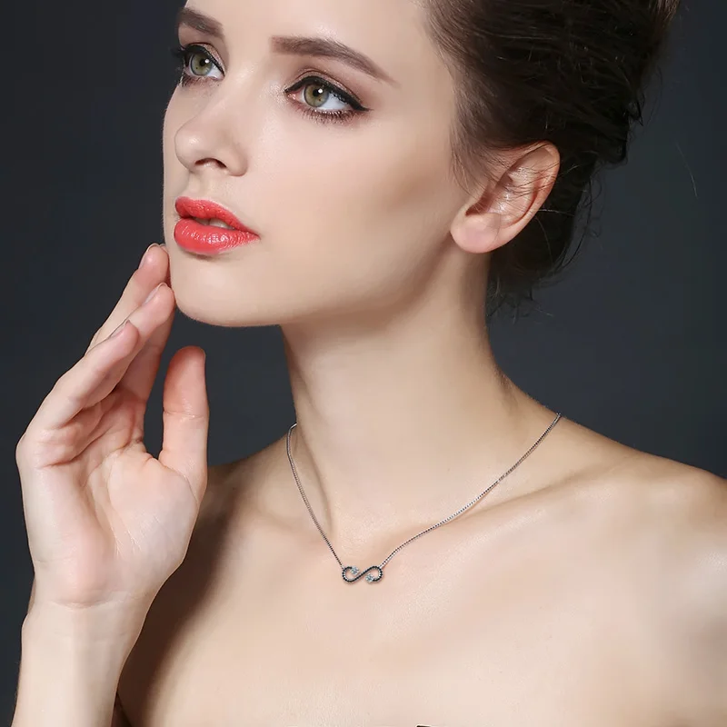 2025 New Necklace Noble Silver Color Classic Jewelry Trendy Wedding Pendants Engagement Necklaces for Women P055