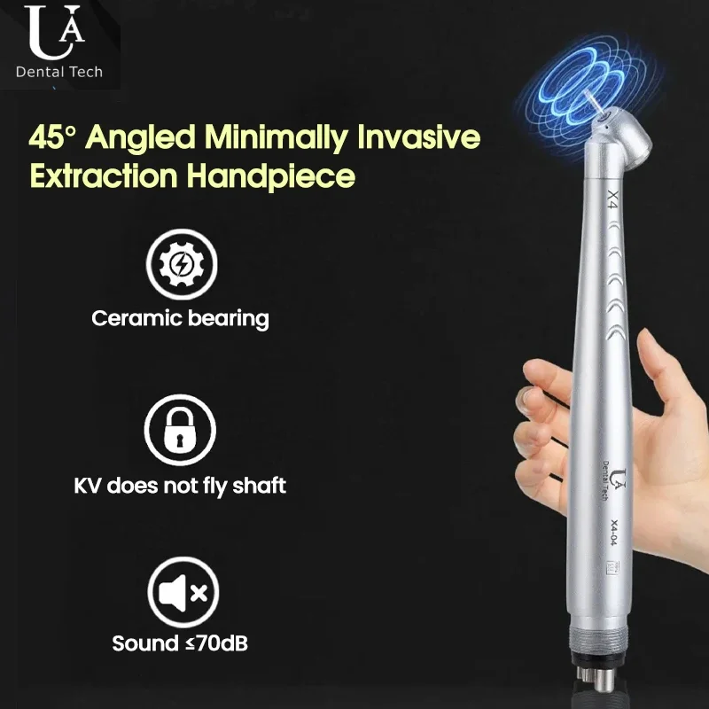 UA Q4 Minimally Invasive 45° Extraction Handpiece:Air-Free Tip,Low Vibration,High Cutting Power,Point Water SprayQuiet Operation