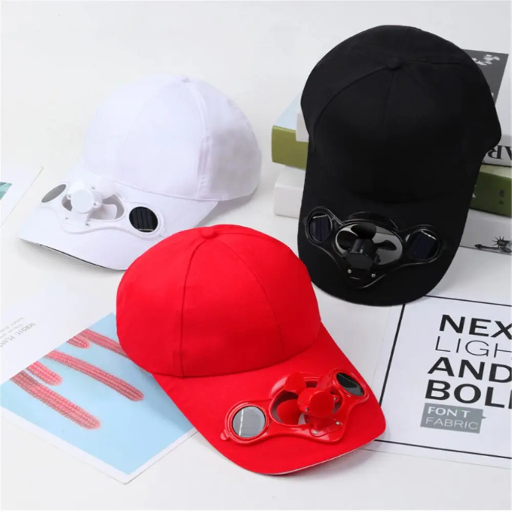 Novelty Fan Cooling Baseball Hat Solar Outdoor Sport Cap Summer Camping Hiking Travel Hat For Women Men