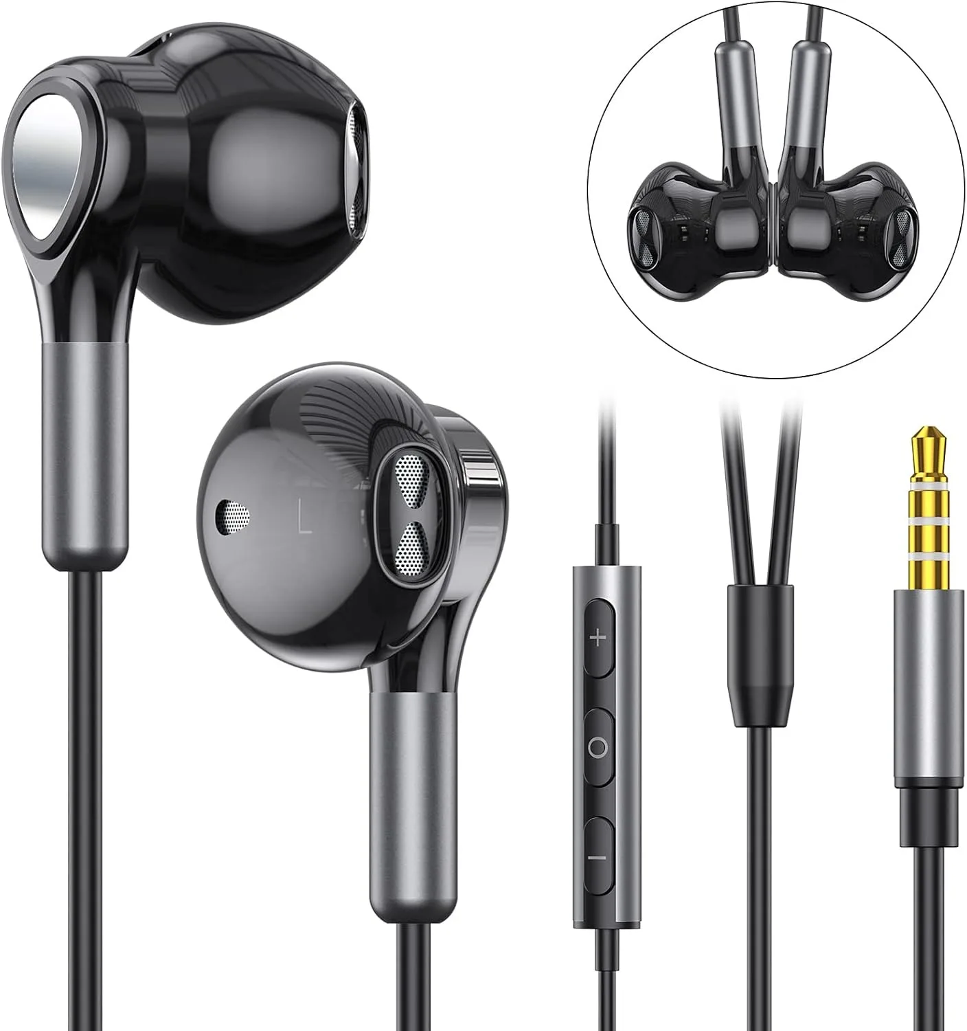 EARDECO Hifi 3.5mm Wired Earphone Earbuds Sport Wired Headphones 14.2mm Dynamic Driver Headphone Earphone with Microphone