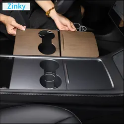 ABS Pear Wood Grain Car Center Console Gear Panel Decorative Cover for Tesla Model 3/Y 2021-23 Interior Modification Accessories
