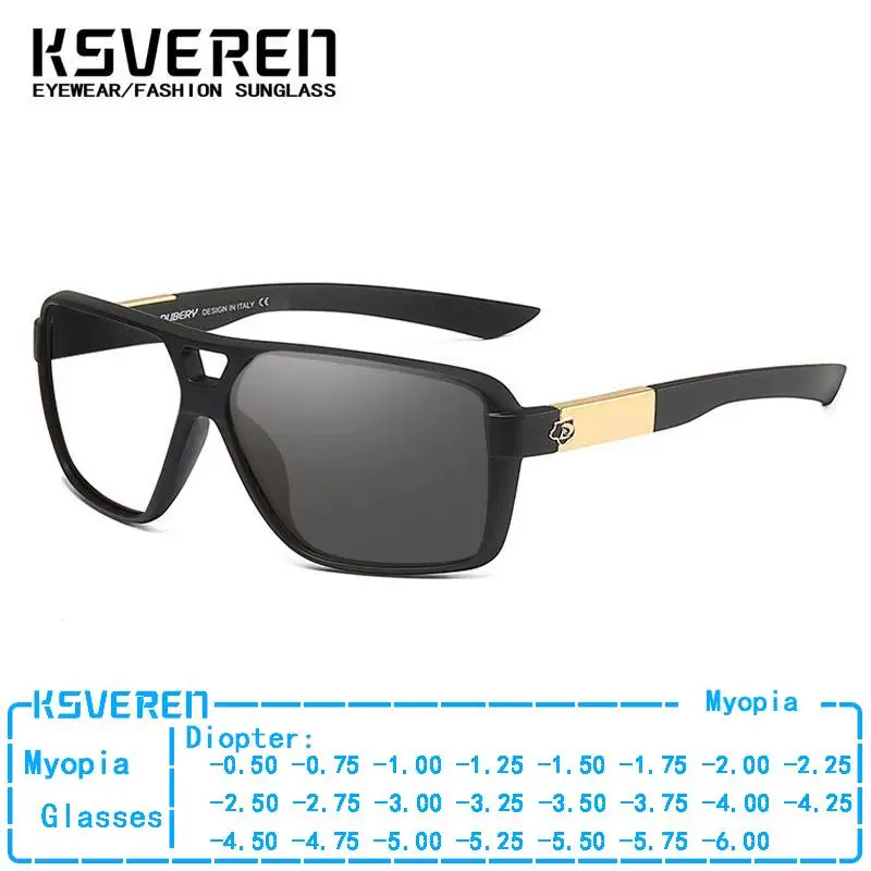 

Brand Design Fashion Square Photochromic Myopia Glasses Negative Strength Nearsighted Eyewear Outdoor Discolor Driving Eyewear