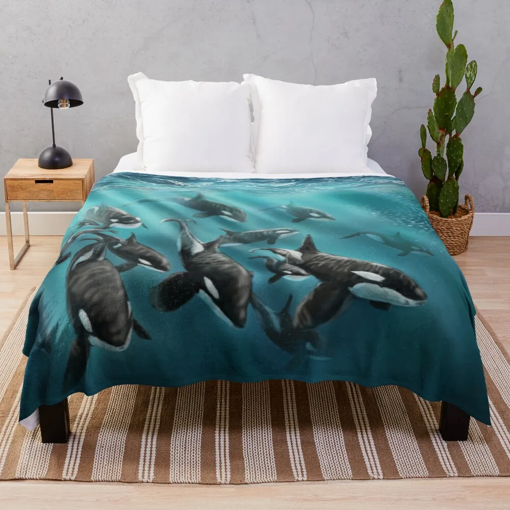 

An orca pod Throw Blanket Luxury Throw Cute Plaid Luxury St Decoratives Blankets