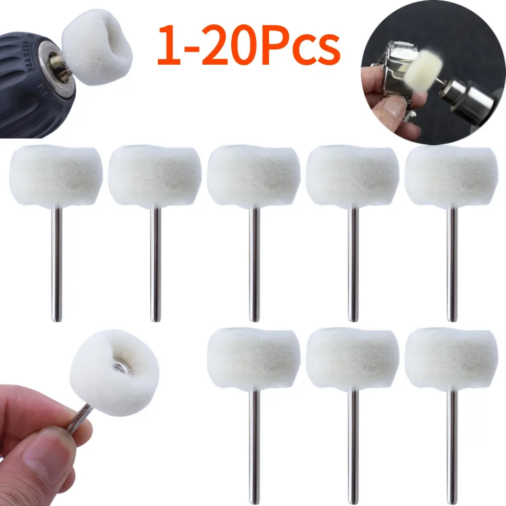 Imagem -02 - Mini Escova de Polimento para Broca Dremel Haste Abrasiva da Roda Fio de Algodão Lixar Moer Feltro Jade mm 120 Pcs