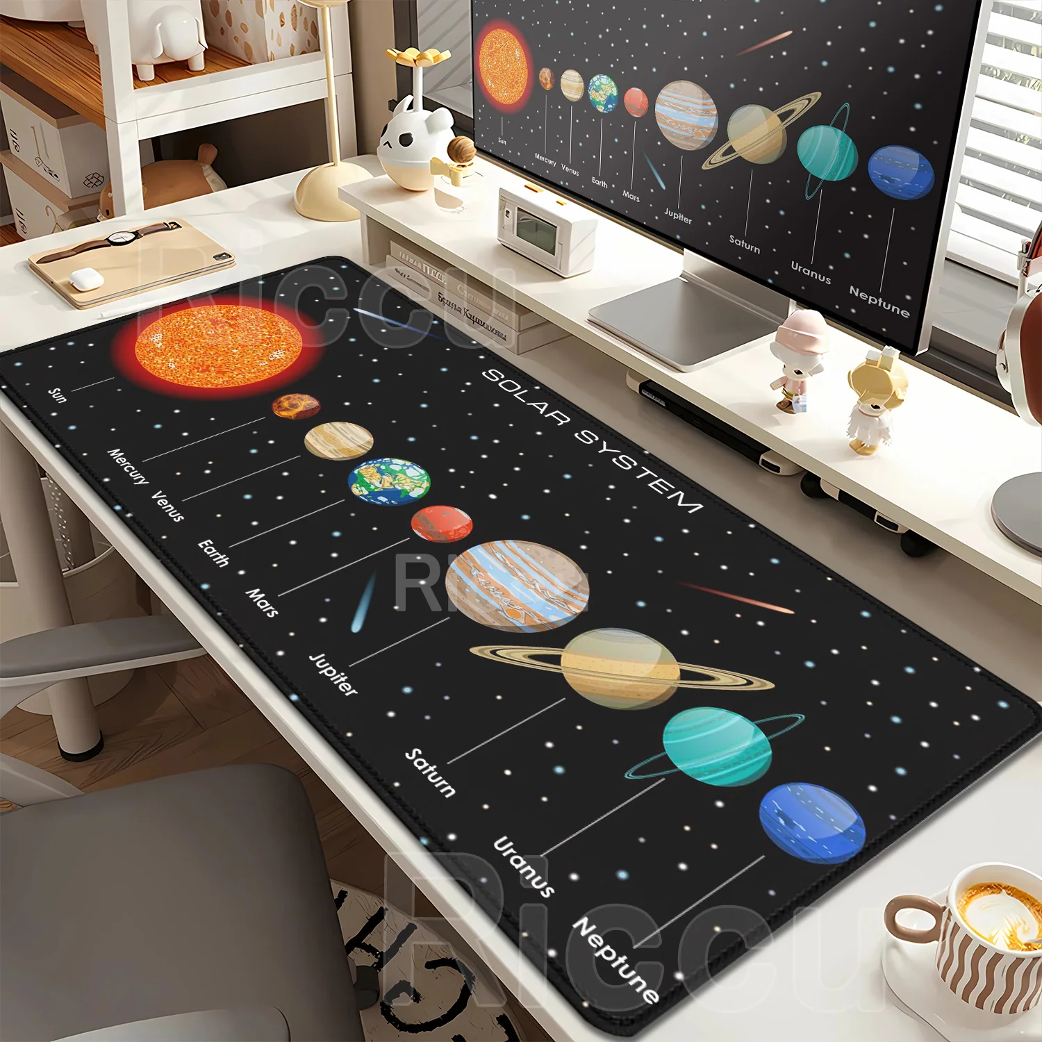 لوحة ماوس XXL Anime Gamer Mousepad كمبيوتر محمول Universe Space Solar System HD طباعة PC مكاتب ألعاب ملحقات لوحة المفاتيح حصيرة مكتبية #2