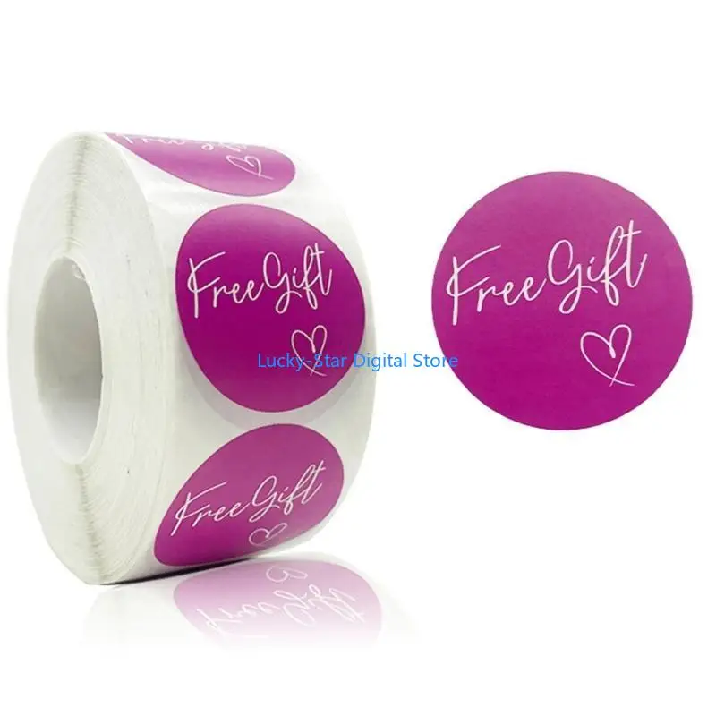 N7MC 3 Rolls Bulat Stiker Membebaskan Sticker Sticker Label Giveaway Stiker Mandiri