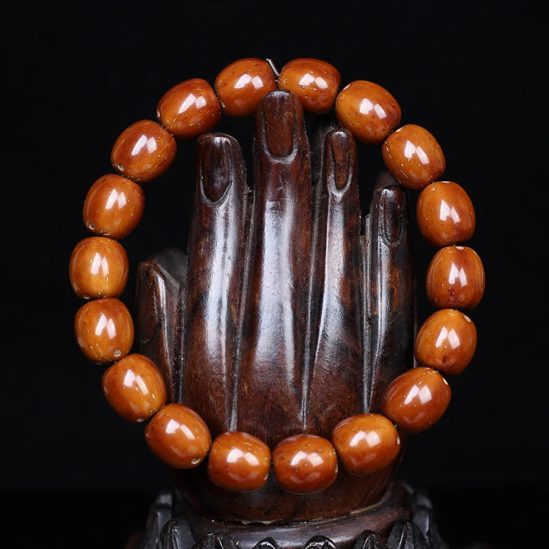 

Boutique Zi Jin Shu Pliable Temperament Bracelet Buddha Beads Light Bead Bodhi Seed Barrel Beads Old Materials Beads Hand Pieces