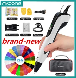 3D Pen New 3D Printing Pen for Children Kids Creative DIY Pens Child's Birthday Gift with PLA Filament Portable Travel Case