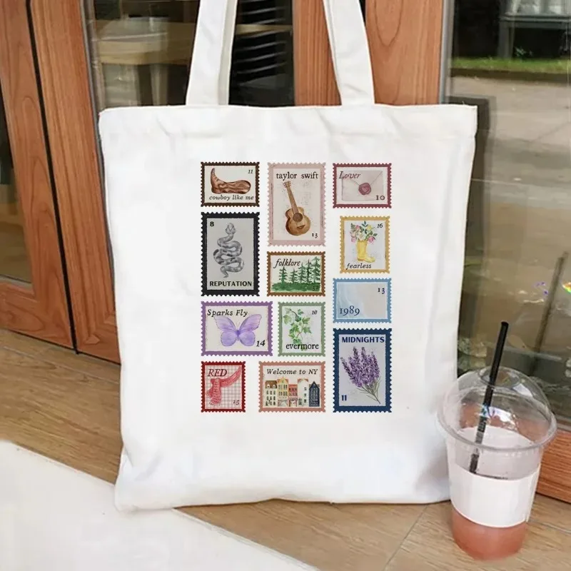 تايلور ألبومات الموسيقى Stamps حمل حقيبة المرأة الموضة الجمالية نمط الموسيقى حقيبة كتف ألبوم تايلور إلهام الطوابع البريدية #2