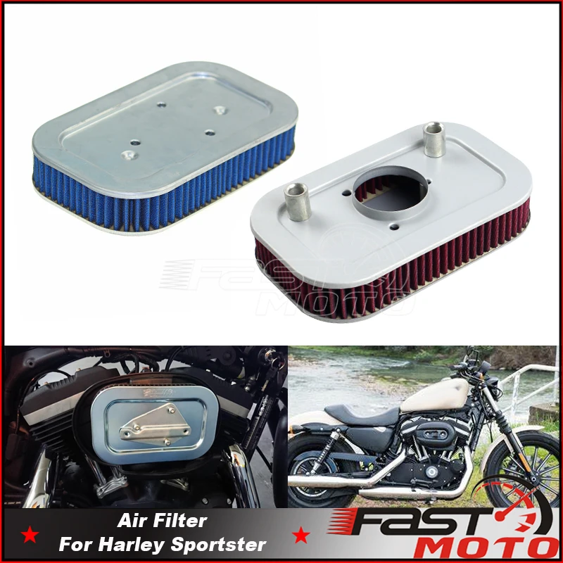 Motorcycle Oval Air Cleaner Filter For Harley Sportster XL 1200 XL883 Forty Eight Iron 883 Custom Nightster Roadster 2004-2013