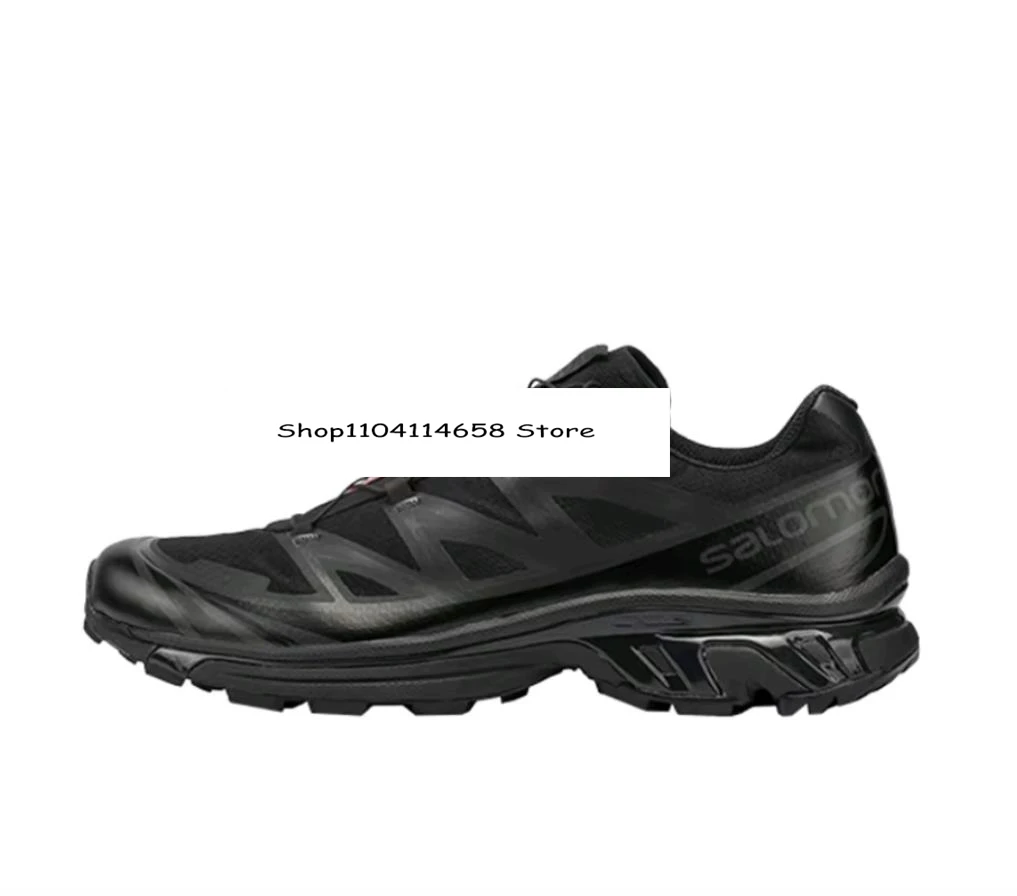 SALOMON XT-6 Outdoor sports mesh fabric leather low cut running shoes for men and women black