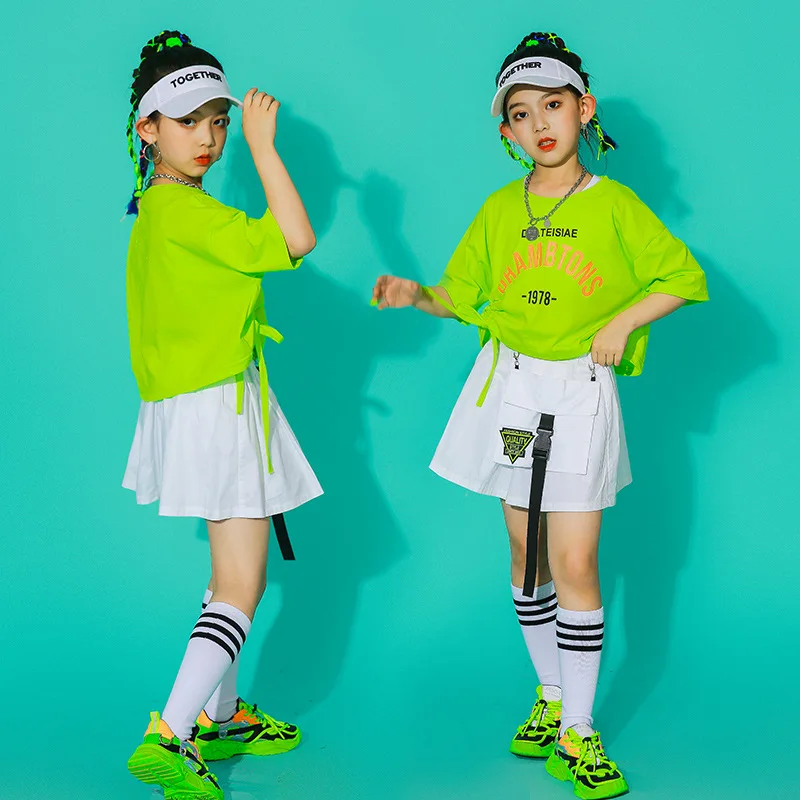 

Children's Day Dance Costumes Jazz Hiphop Dancer Suits Cheerleading Costumes Girls Jazz Dance Girls Street Dance Tide Skirts