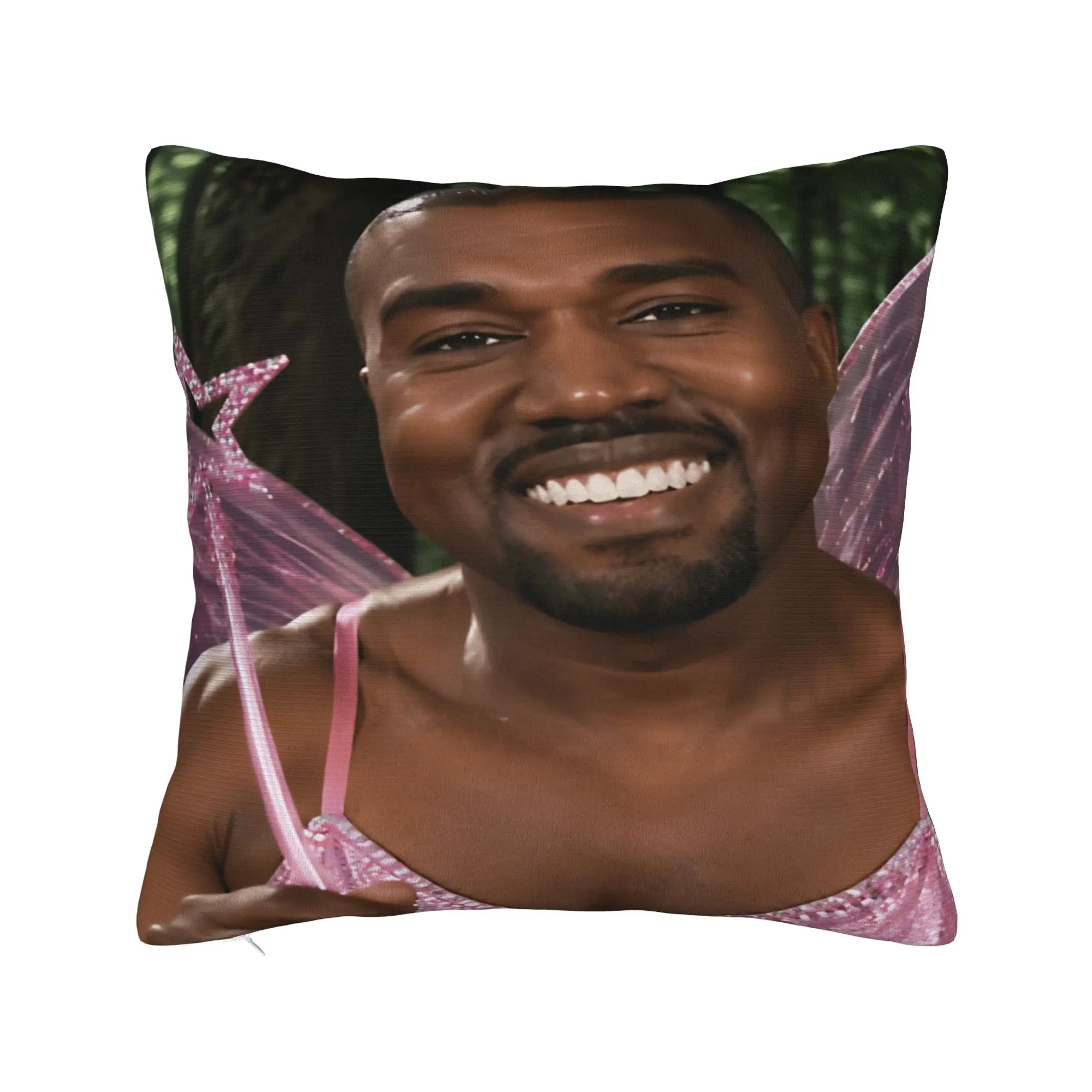 Pillow Cover Funny Kanye West Memefairy forest pink dress gift weird  Retro Trendy Pillow Case For Sofa Home Decor Pillowcases