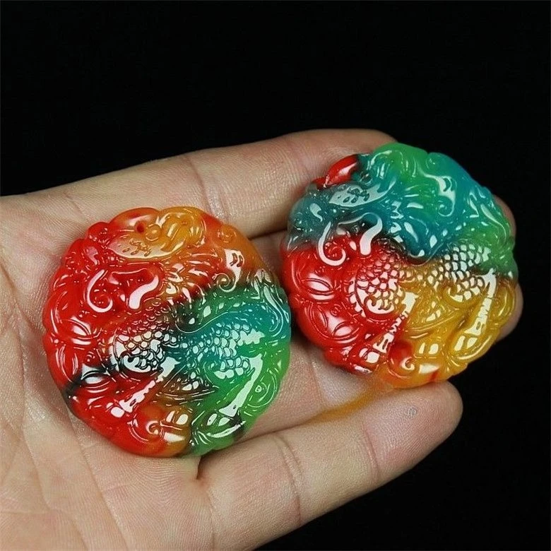 

Colorful Jade Kirin Pendant Men's and Women's Colorful Jade