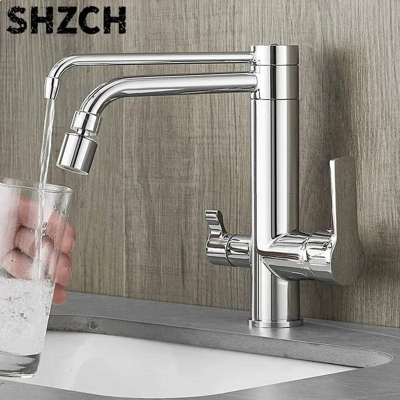 Stainless Steel 3-in-1 Kitchen Faucet Hot Cold Mixer Tap with Purifier Spout Splash-Proof