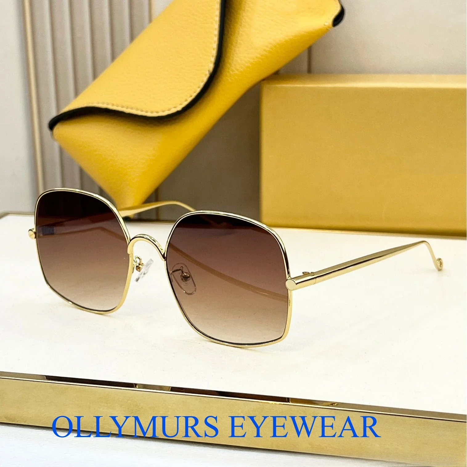

Original Gold Silk Women's Sunglasses Optical Glasses Fashionable Versatile Sunglasses Designer LOE Personalized Square LW55055U