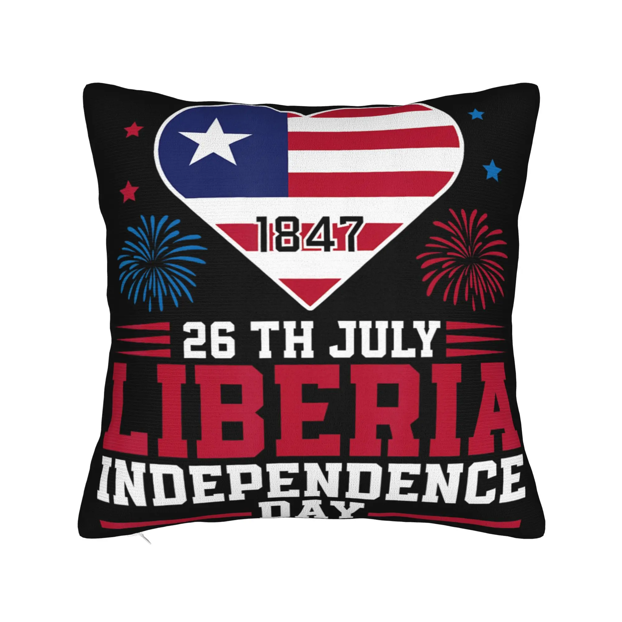 Liberia Independence Day Pillow Covers Stuff Soft Cushion Cover Gift  Throw Pillow Case Cover Living Room Multiple Sizes