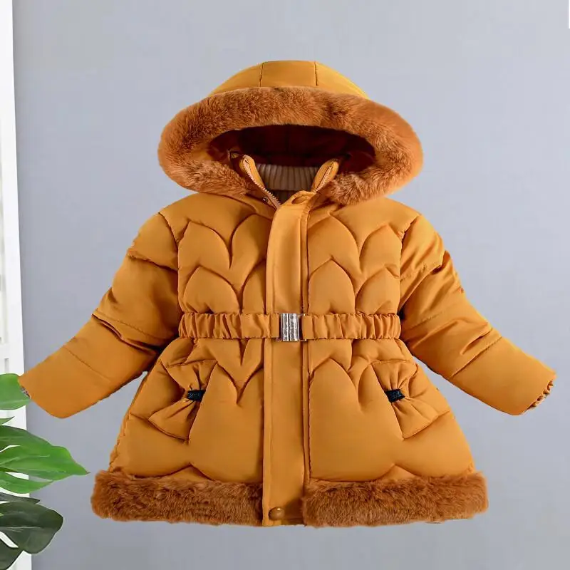 

Модная детская одежда, повседневный комплект Kawaii с капюшоном, хлопковая куртка для девочек, длинная теплая стеганая куртка