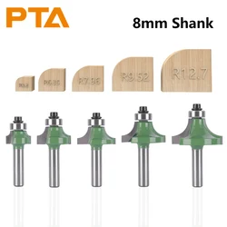 PTA 8MM Shank Corner Round Bit Router Bit fresa per la lavorazione del legno per fresa frontale fresa in metallo duro fresa