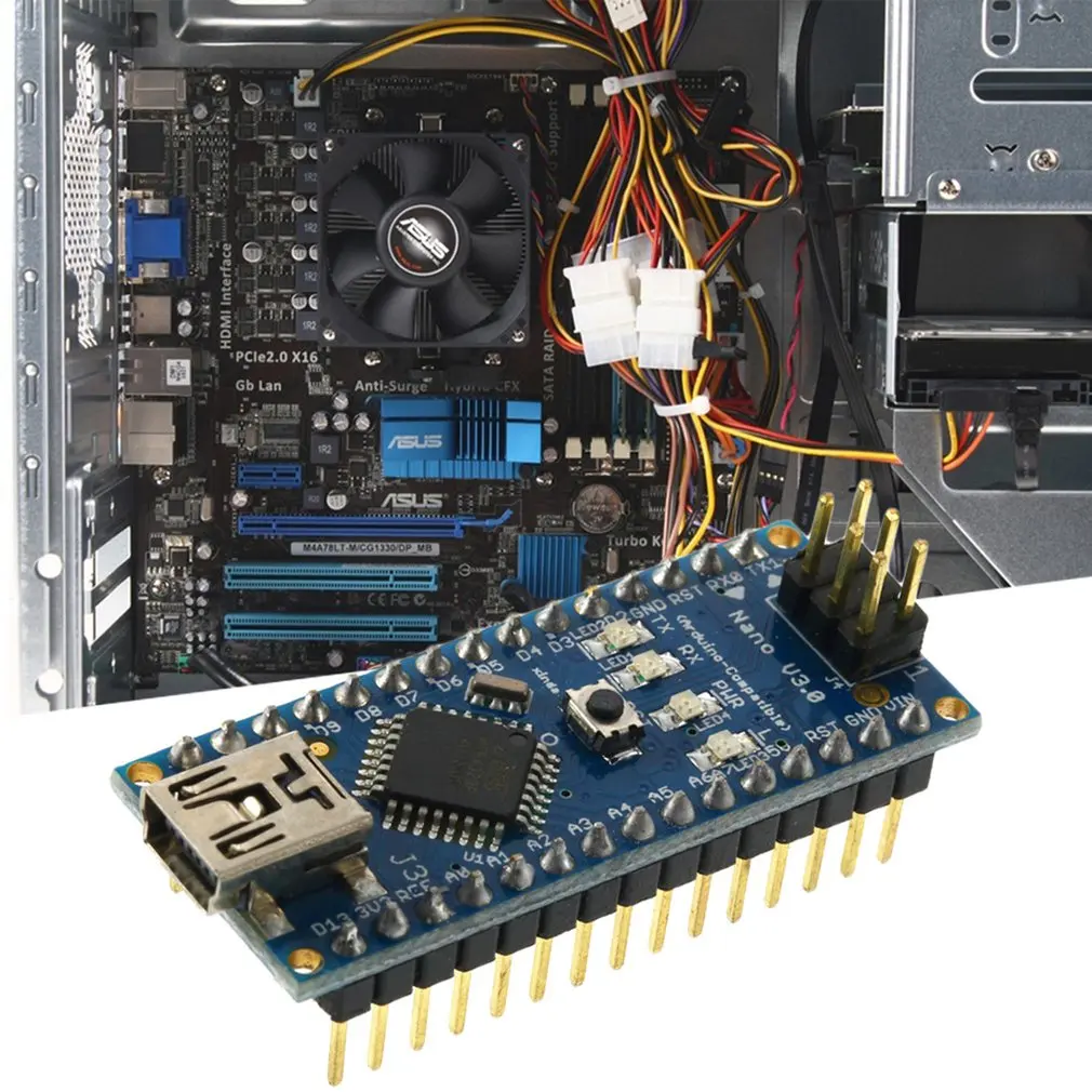 

Лидер продаж, 1 шт., плата разработки ATmega328P CH340, контроллер для Arduino Mini USB Nano V3.0 5 В, микро макетная плата, плата регулятора напряжения