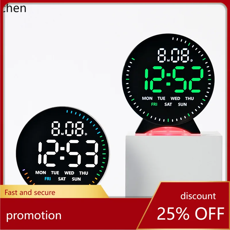 

Zml new electronic clock alarm clock multifunctional clock with running seconds