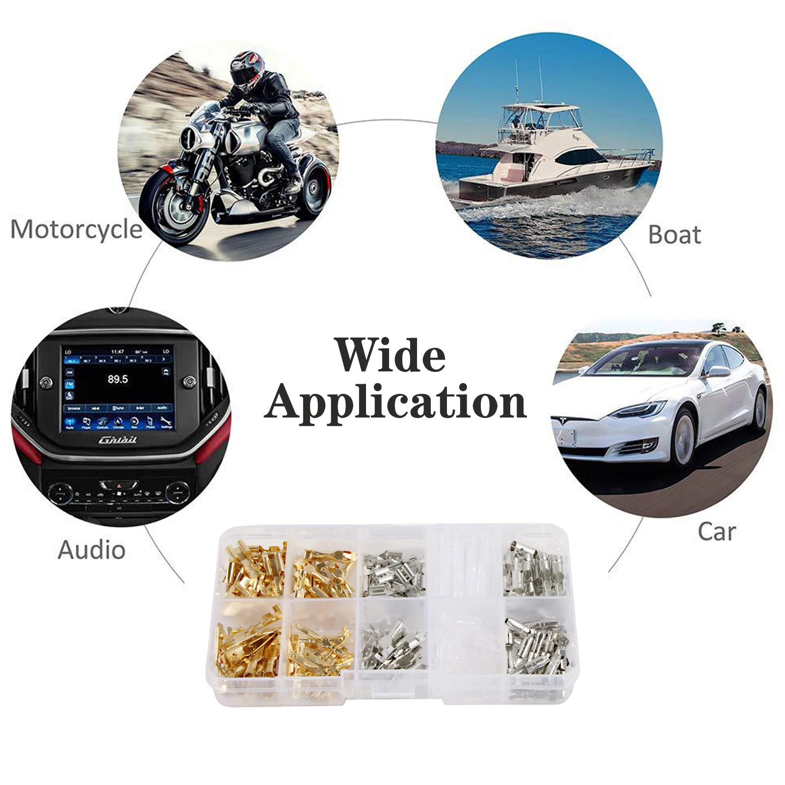 150pcs Crimp Wire Terminal Connector Cold Pressure Junction Terminal Insert Spring With Rubber Sleeve 2.8mm 4.8mm 6.3mm