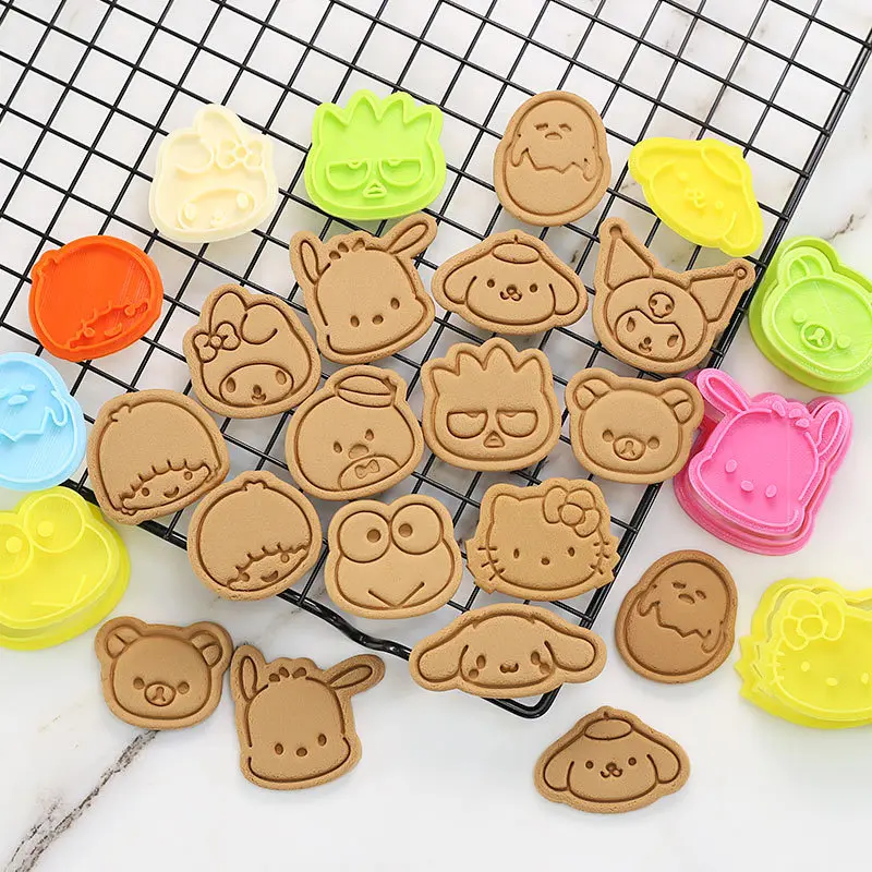 

Sanrio Kawaii Anime Hello Kitty My Melody Mini Cookie Mooncake Mold Cute Kuromi Cartoon Watermelon Press Baking Tool Girls Toys