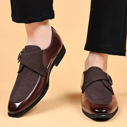 Retro Pointed Toe Moccasin Soft Male Casual Shoe Cowhide Elegant Low Price Pu Men's Leather Shoes Classic Original 2025 Trend