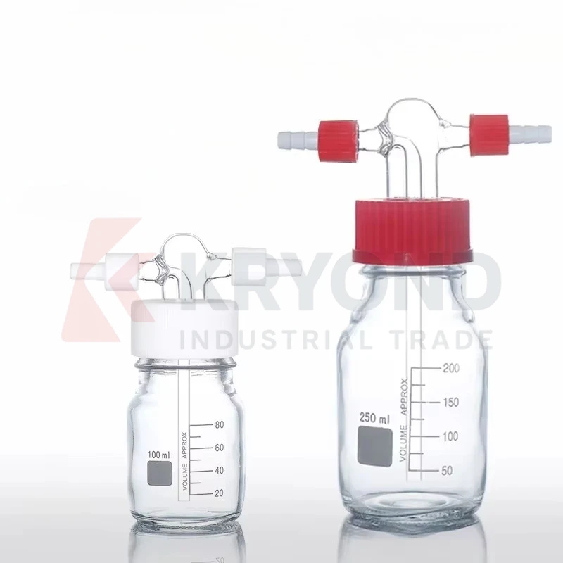 GL45 100ml 1000ml Screw Mouth Glass Washing Buffer Bottle with PTFE and PP Sealed Caps Original Product