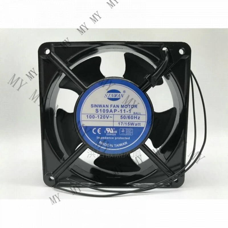 

TT 1 PCS for SINWAN Fan S109AP-11-1 AC 100/120V 17/15w 12038 12CM 2 Wire #iv