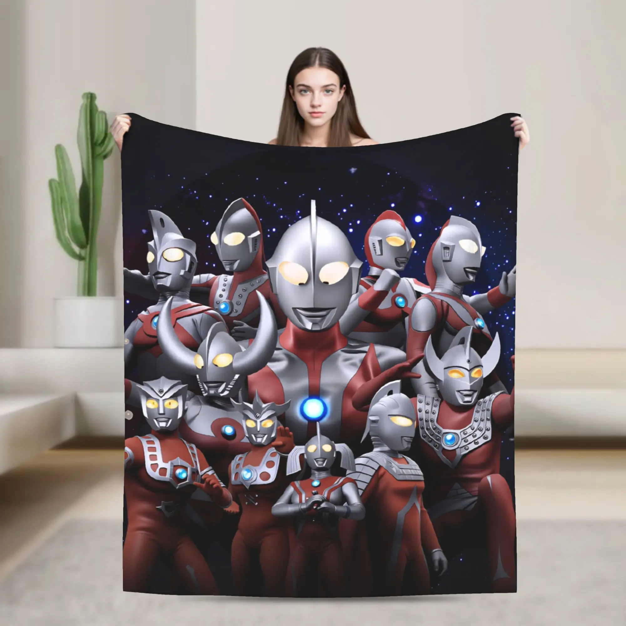 Custom Sofa Fleece Ultraman Jack Ace Taro Zoffy Ultraseven  Throw Blanket Warm Flannel Ultraman Leo Blankets