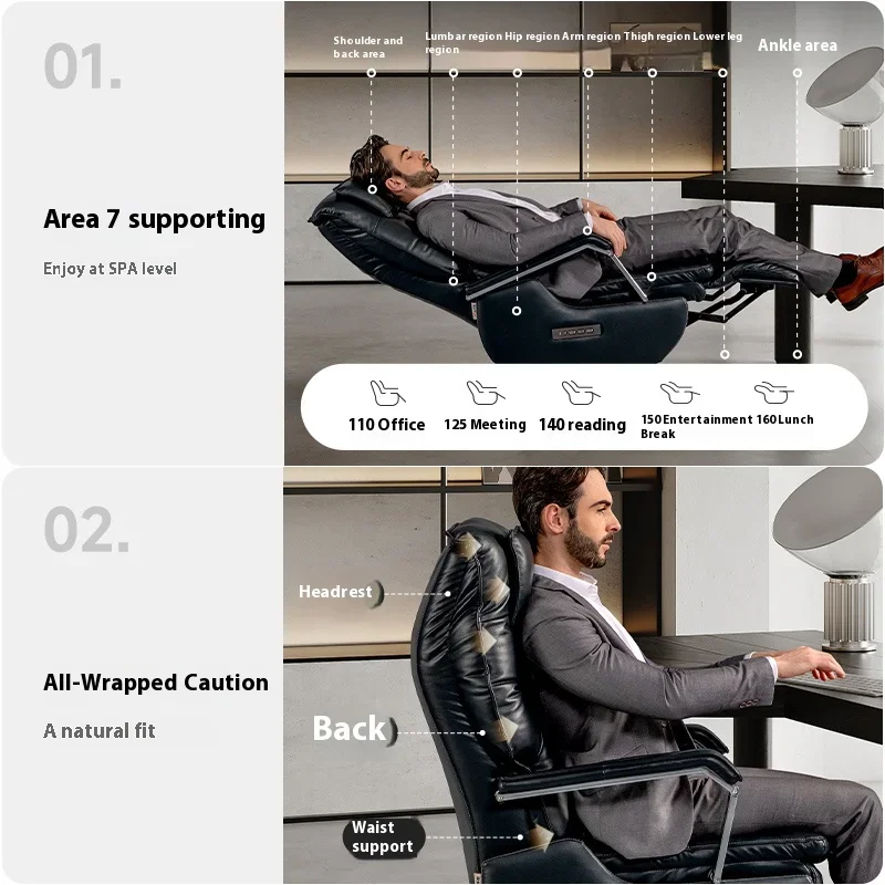 

Footrest Chair Electric Footrest Lumbar Support 8D Coordinated Cowhide Elbow Support Gaming Office Silla De Escritorio Furniture