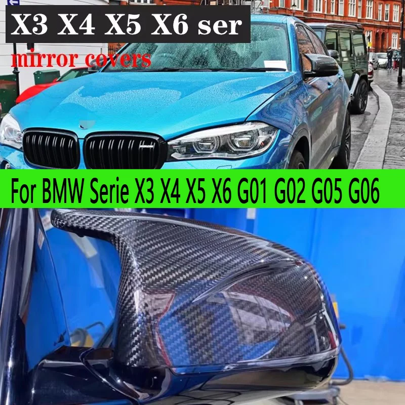 

For BMW Serie X3 X4 X5 X6 G01 G02 G05 G06 Upgrade Shells Rearview Cap High quality Real Carbon fiber rear view mirror case cover
