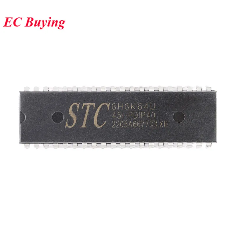 5Pcs/1pc STC8H8K64U STC8H8K64U-45I STC 8H8K64U PDIP40 Single Chip Enhanced 1T 8051 Microcontroller MCU IC Controller Chip