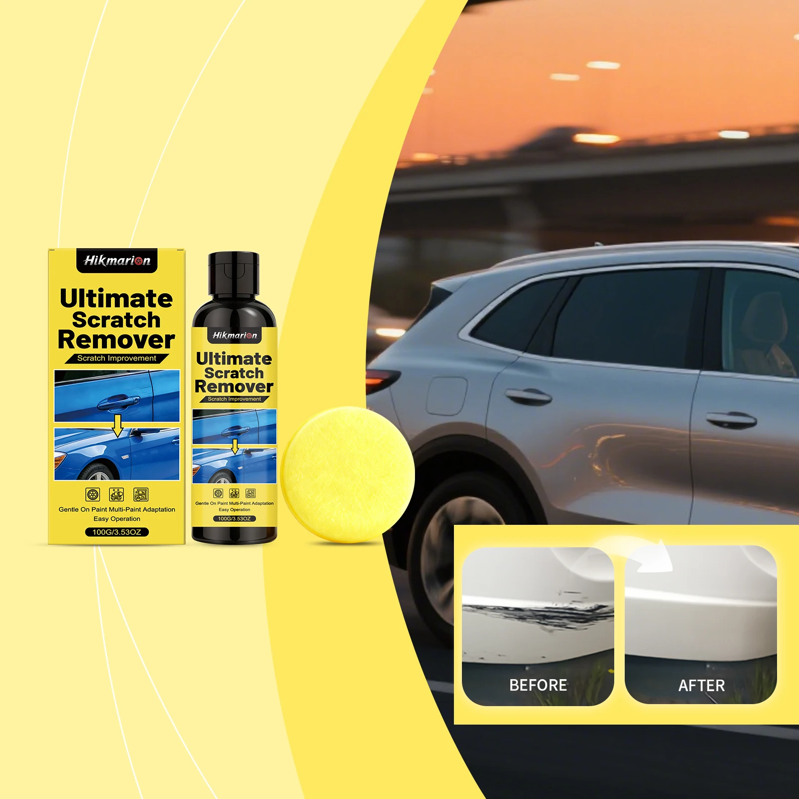 Car Paint Scratch Remover Restorer Kit Polishing Restoration Set For Light Scratches Swirl Marks Repair Auto Body Maintenance