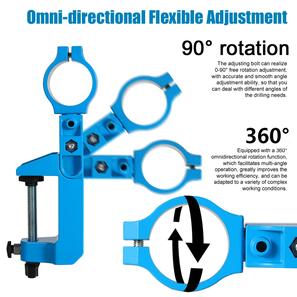 360° Adjustable Rotating Fixing Bracket Hand Drill Electric Grinder Fixing Block 73mm Thickness Countertop Fixing Clamp Bracket