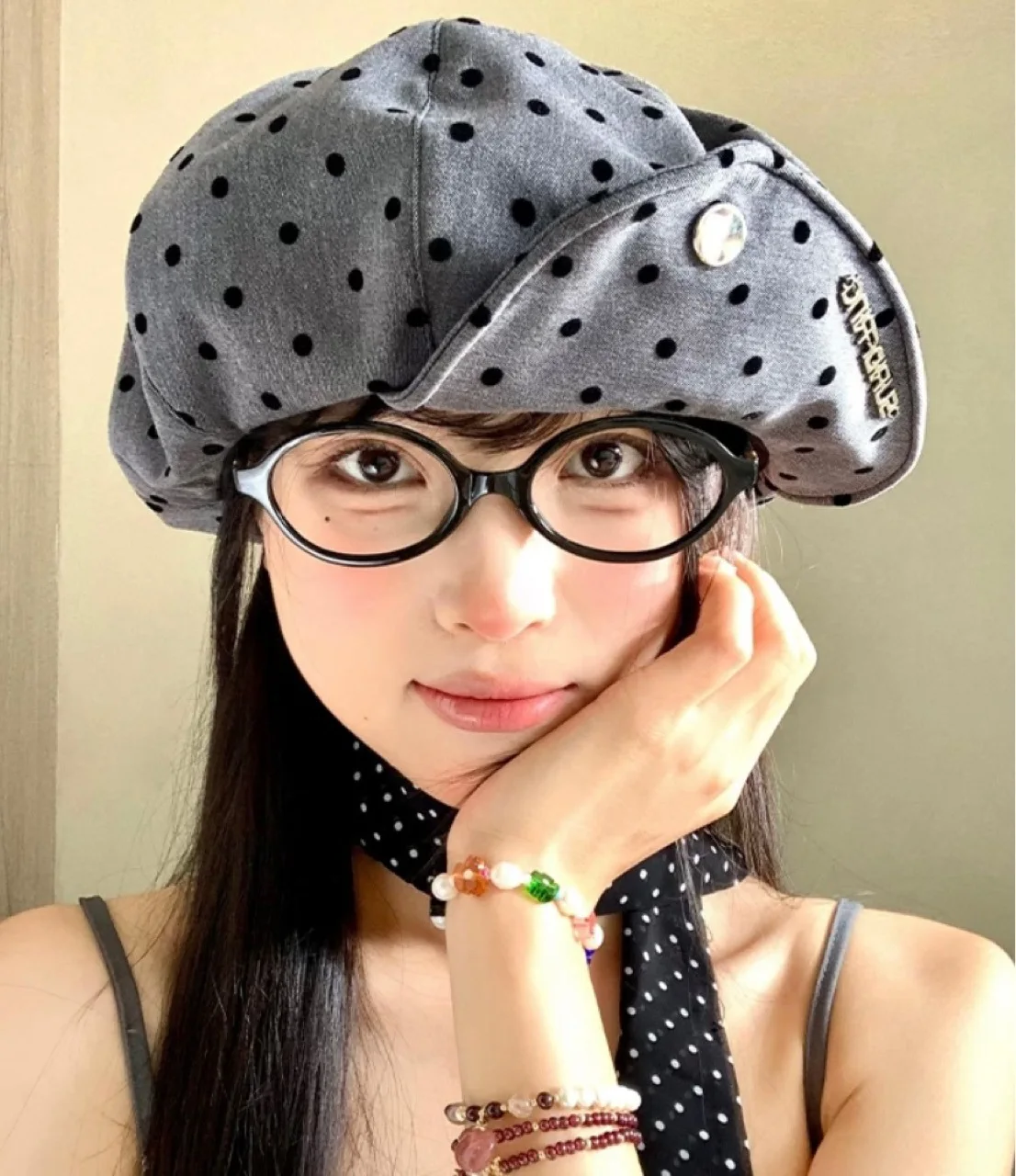 Polka Dotcloud Achteckige Mütze für Damen, Neue Baskenmütze mit Großem Kopfumfang, Zeigt das Gesicht Klein, Malermütze in Verschiedenen Tragemöglichkeiten – Detail 6
