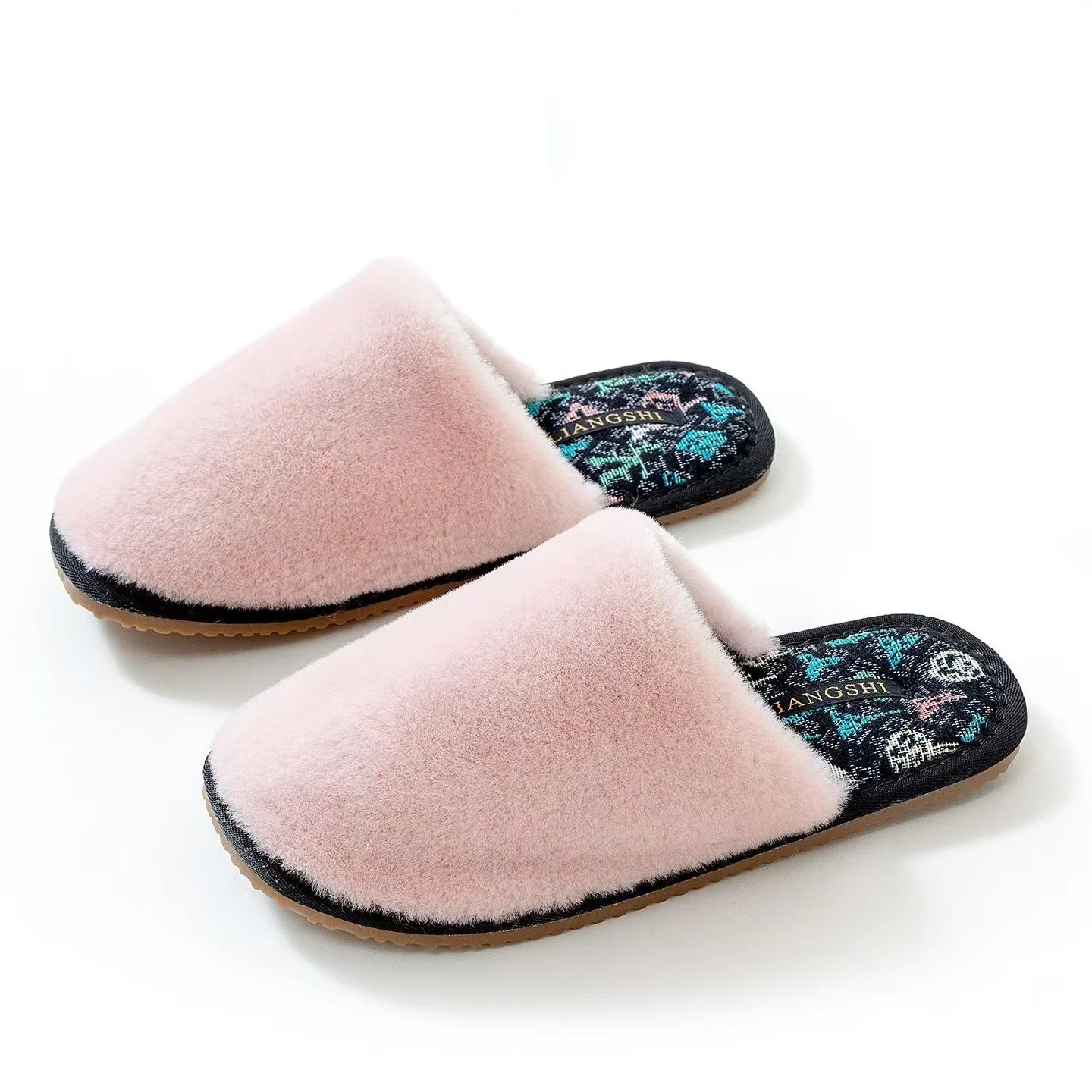 

Women Winter New Baotou Home Fluffy Slippers Sot Sole Non Slip High Quality Plush Keep Warm Cotton Slippers Floor Silent Slipper