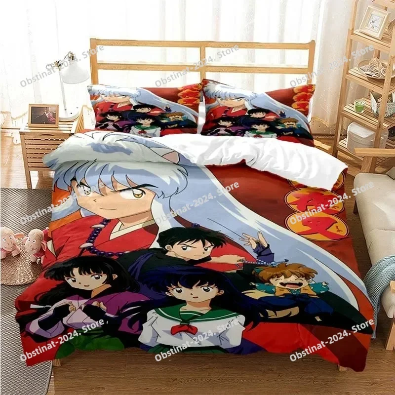 

3D Printed Anime Inuyasha Duvet Cover Sesshoumaru Bedding set Printed Pillowcase Single Double Queen Super King Size Sets