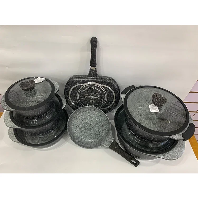High Quality Non Stick Aluminium Professional Custom Kitchen Ware Cookware Sets
