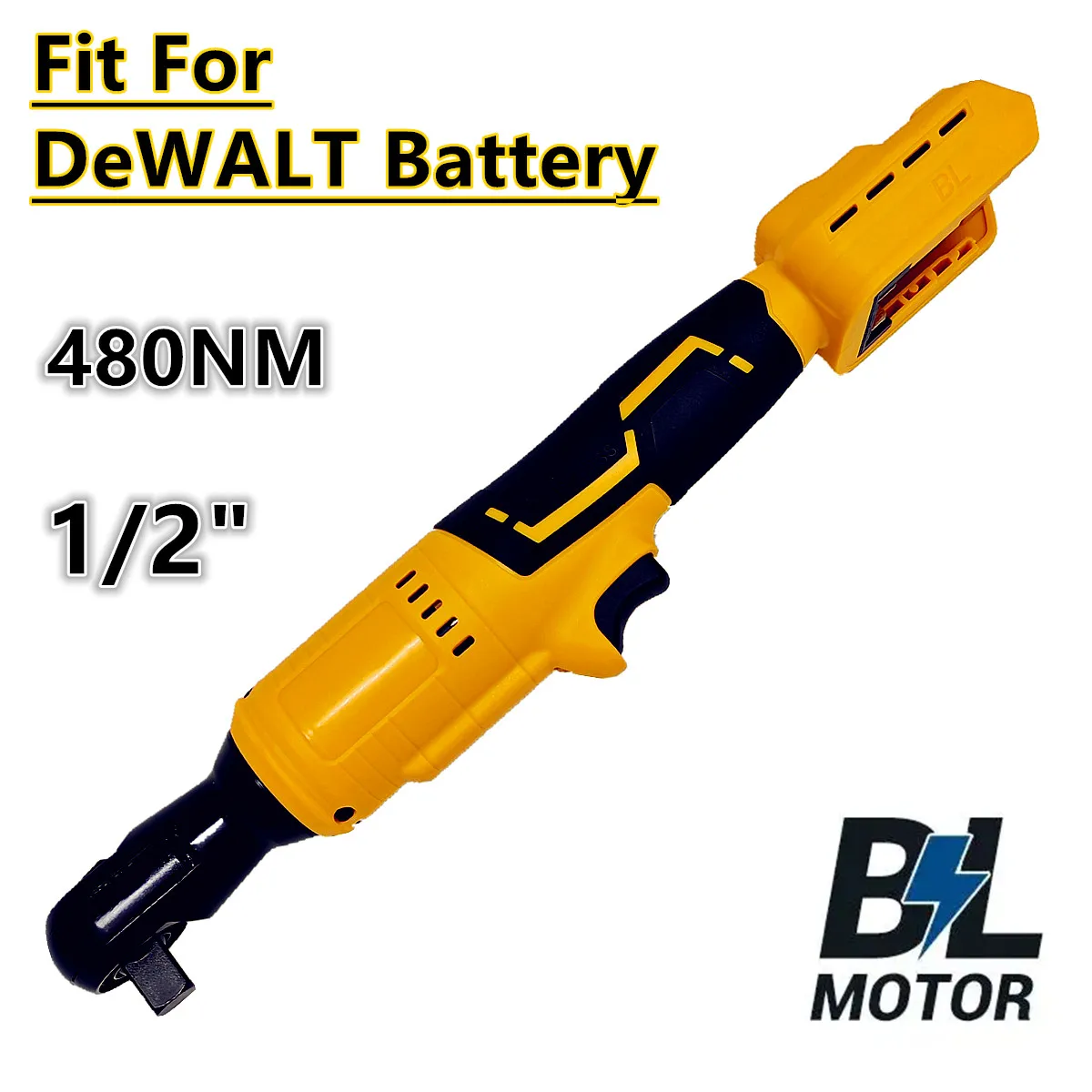 

Fit For DeWALT 20V Battery Brushless Ratchet Wrench 1/2'' Electric Impact Driver 480N.M Cordless Screw Nut Repair Power Tools