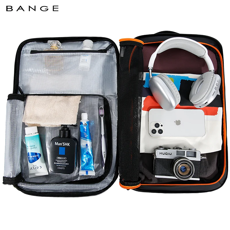 BANGE Nuova borsa da cabina antifurto Zaino da viaggio con separazione bagnata e asciutta per uomo Donna Bagaglio a mano Zaini per laptop da 15,6 pollici