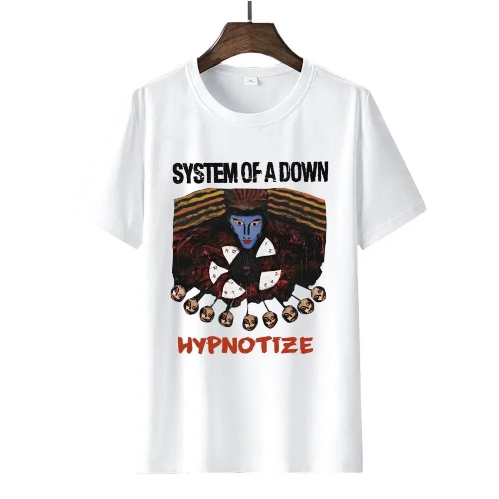 Men'S Harajuku Fashion Short Sleeve Oversized T-Shirt  Vintage System Of A Down Hypnotize Rock T Shirt Streetwear 90S Tee tops