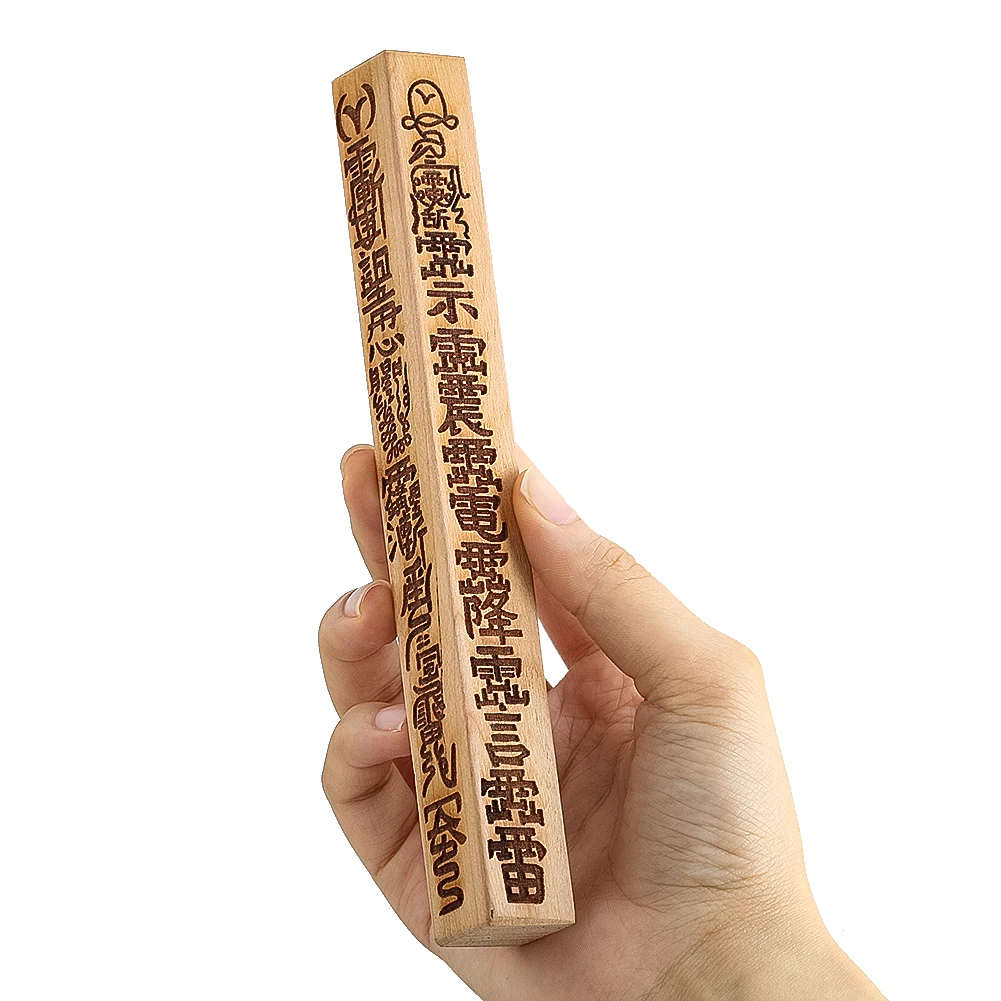 Chinese Taoist Tianpeng Peach Wood Rod Ritual Tool for Exorcism Taoist Feng Shui Master Supplies Decoration Craft Ornament