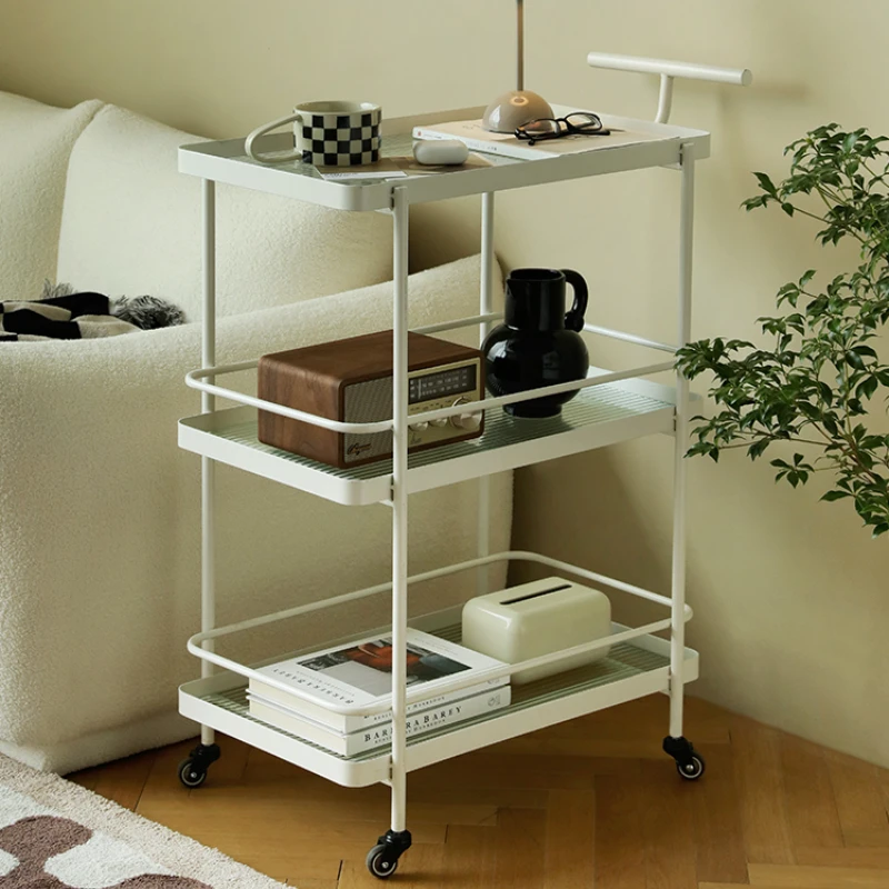 3-layer Creative Design Minimalist Cart Rack Sofa Side Cabinet Artistic Sense Hotel Storage Dining Car Kitchen Islands Trolleys