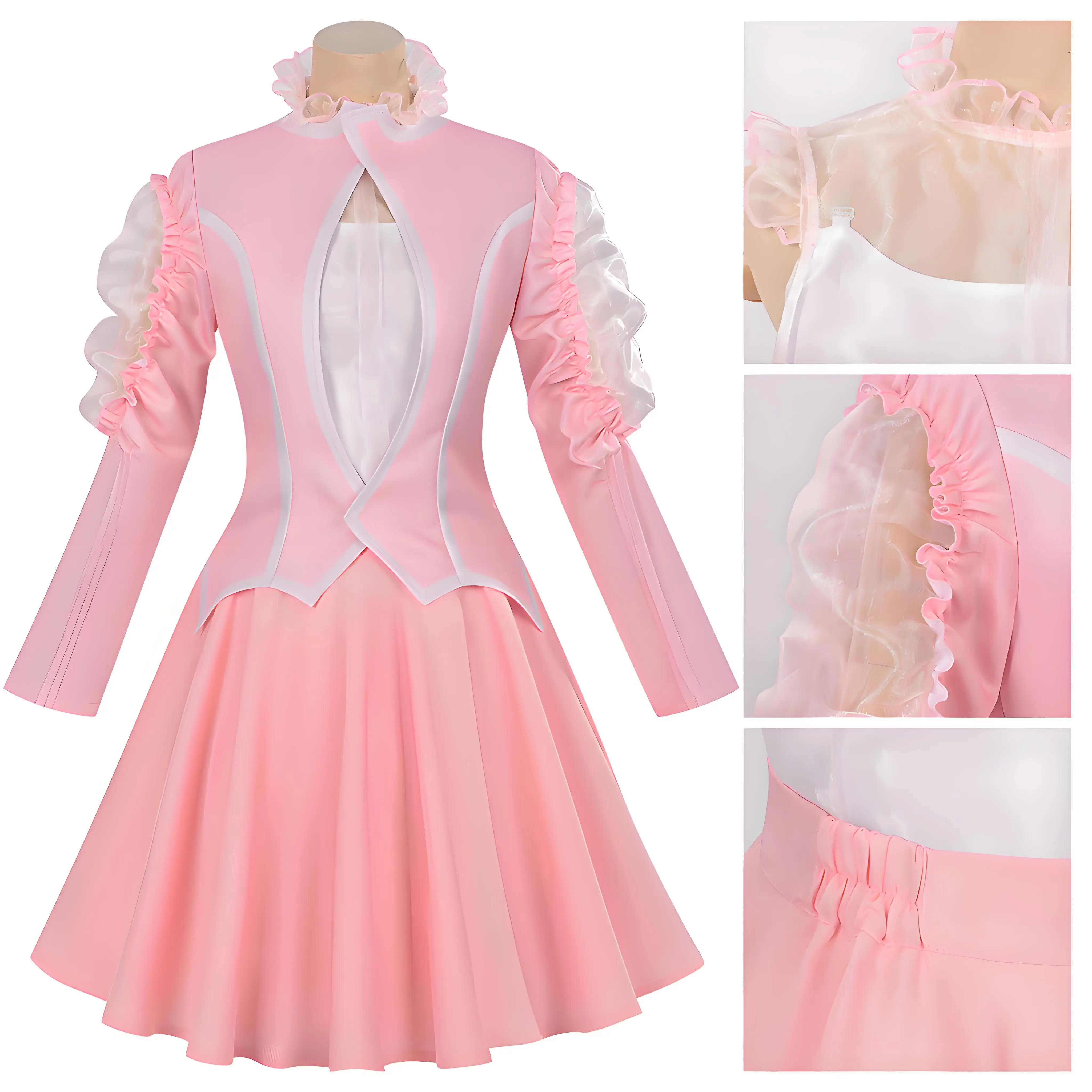 

Anime Wicked Elphaba Glinda Costume Women Pink Dress Halloween Costume Party Performance Clothing