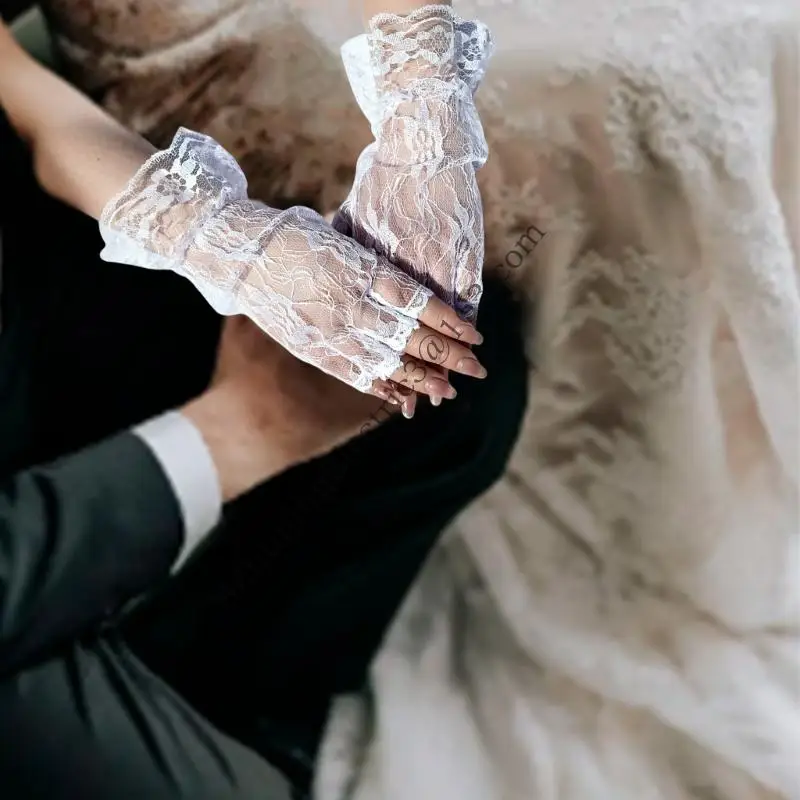 .D0lc renda meia luvas noite