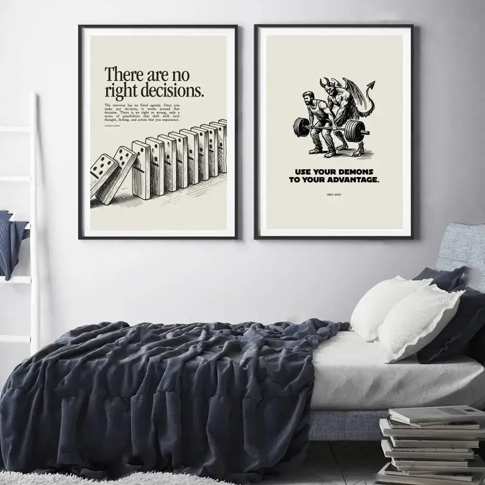 الحد الأدنى تحفيزية يقتبس ملهمة الانضباط ملصق فني ذاتية اللصق الفن ورق مقاوم للماء ملصق مقهى بار #4